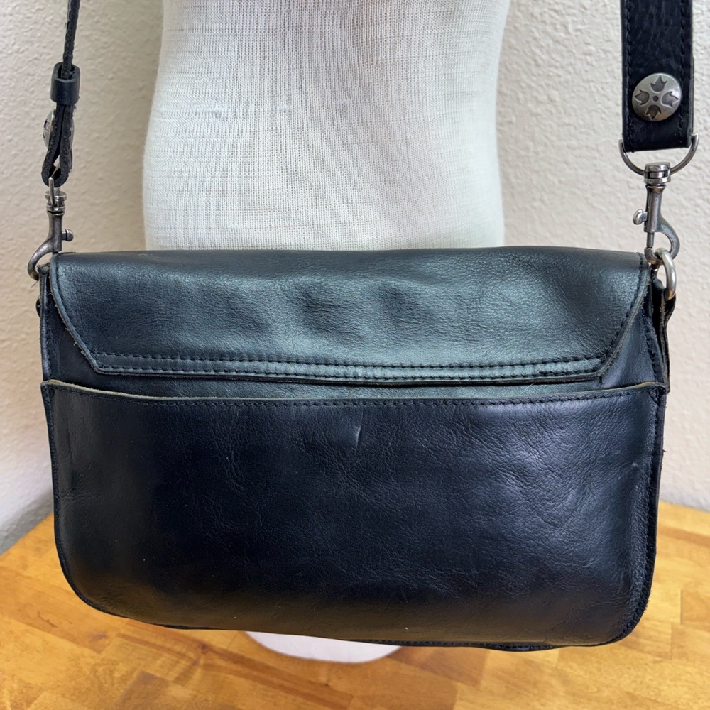 Patricia Nash Black Leather Cassini Crossbody Flap Bag - Picture 6 of 13